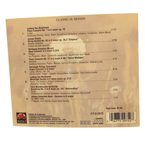 Classical Treasures Classical Moods CD Beethoven Haydn Mozart Music 37436cd - Picture 2 of 2